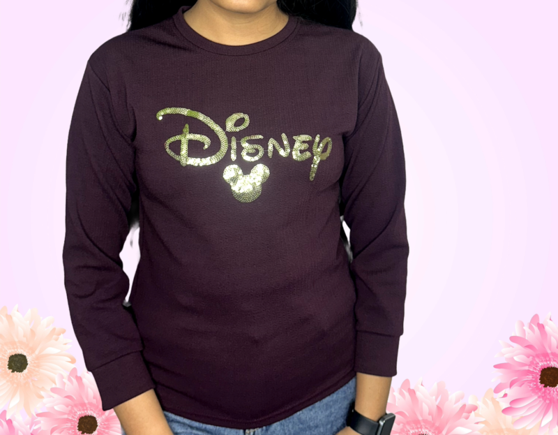 Brown Embroidered Round Neck Sweatshirt - Image 5