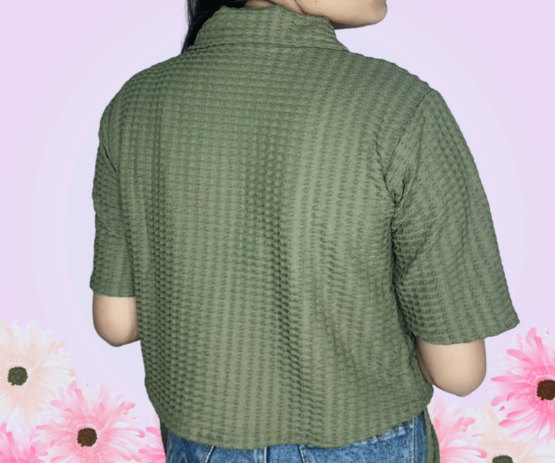 EmeraldEase Spread  Green Collar Shirt - Image 4